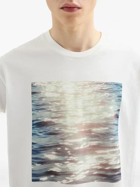 Tricou Jil Sander cu decolteu rotund alb
