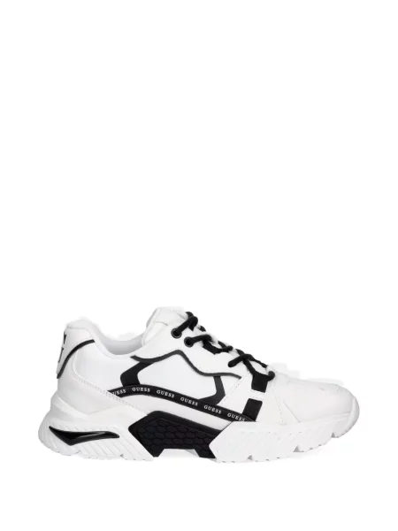 Sneakerși Guess cu autograf alb