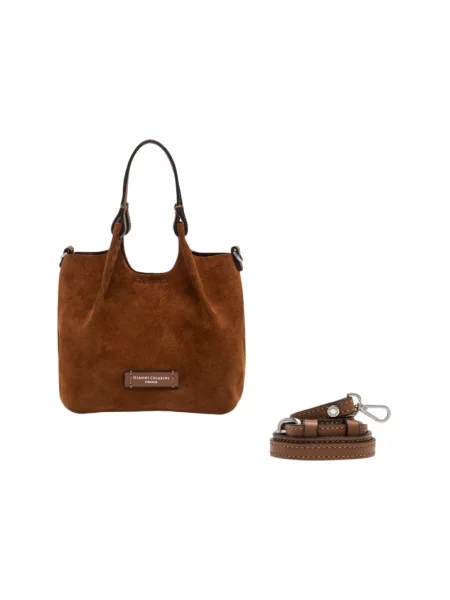 Shopperka Gianni Chiarini skórzana brązowa