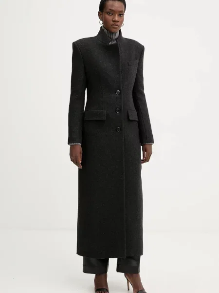 Вовняний светр Pinko легкий гольф сірий