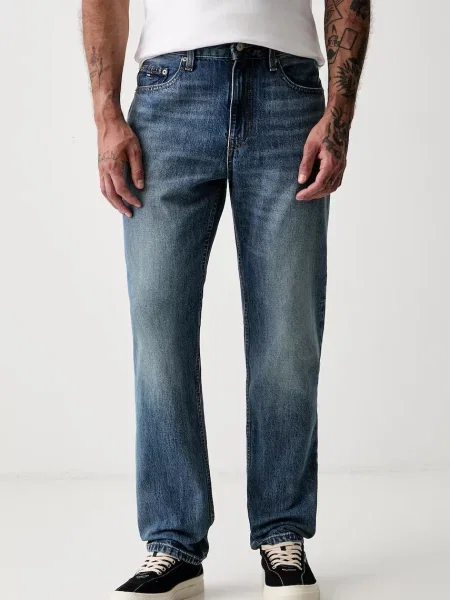 Tommy Jeans blugi straight pentru bărbați albastru