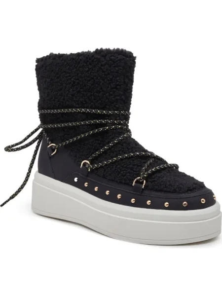 TWINSET Hótaposó | bőr | shearling gyapjú hozzáadásával fekete