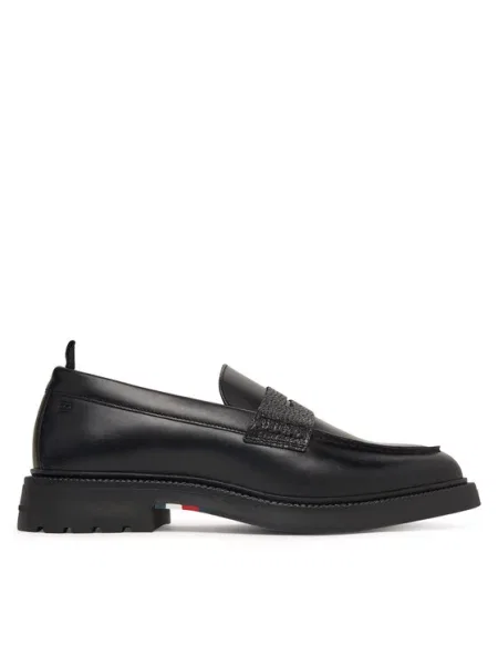 Loaferice Tommy Hilfiger Corporate Casual crna