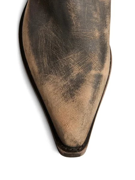 Kožené kotníkové boty Khaite hnědé