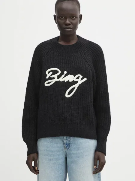 Anine Bing pulover din amestec de lână kendrick călduros negru