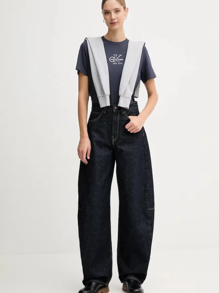 Calvin Klein Jeans bluza z kapturem gładka szary