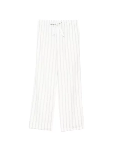 Pantaloni Tekla din poplin alb