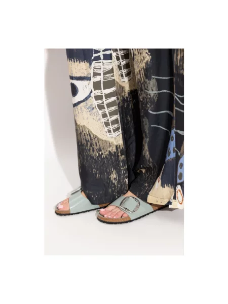 Klapki Birkenstock na sprzączkę zielone