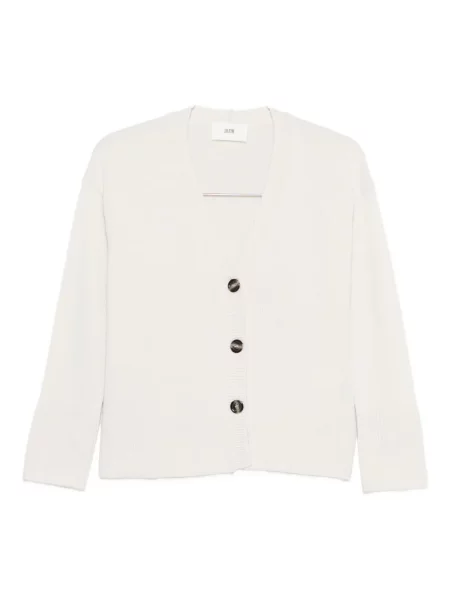 Cardigan Solotre cu decolteu în V alb