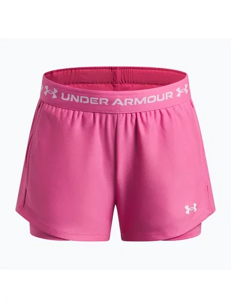 Gyerek edző rövidnadrág Under Armour UA Tech Play Up Shorts pink frenzy/white. Méret: L fehér