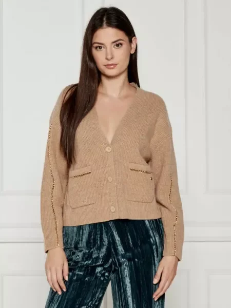 Marc Cain Gyapjú kardigán | Relaxed fit bézs