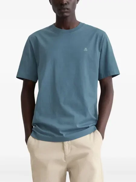 Polo Marc O'polo με στρογγυλή λαιμόκοψη με αυτόγραφο μπλε