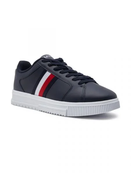Tommy Hilfiger De piele sneakers STRIPES ESS negru
