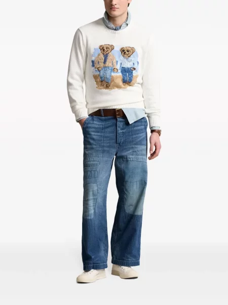 Polo majica Polo Ralph Lauren s vezom keper s melange uzorkom ružičasta