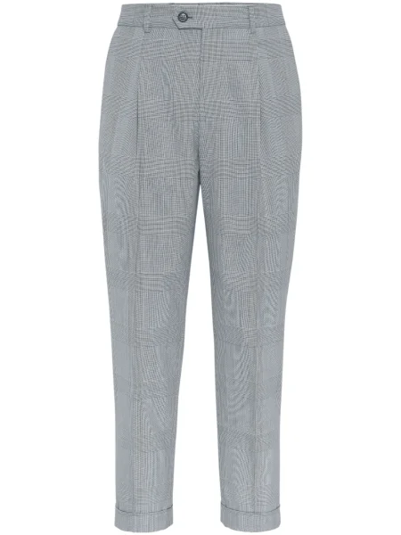 Vlněné kalhoty Brunello Cucinelli černé