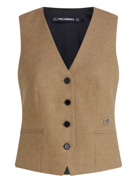 Vestă Karl Lagerfeld de flanelă maro
