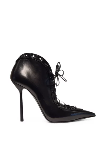Pantofi cu toc Le Silla cu șireturi din dantelă negru