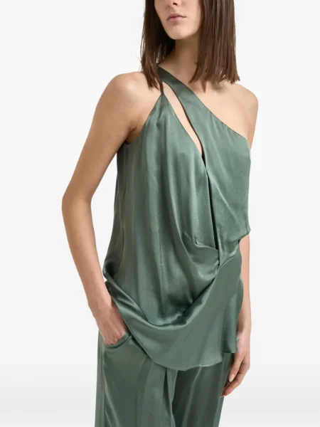 Bluzka Semicouture na jednym ramieniu zielona