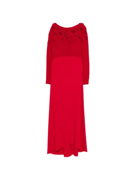 Rochie maxi Alberta Ferretti lungă de costum roșu