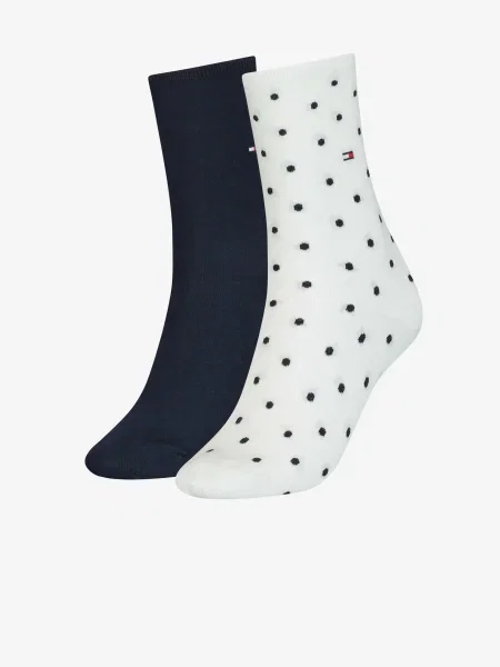 Dlouhé ponožky Tommy Hilfiger bílé