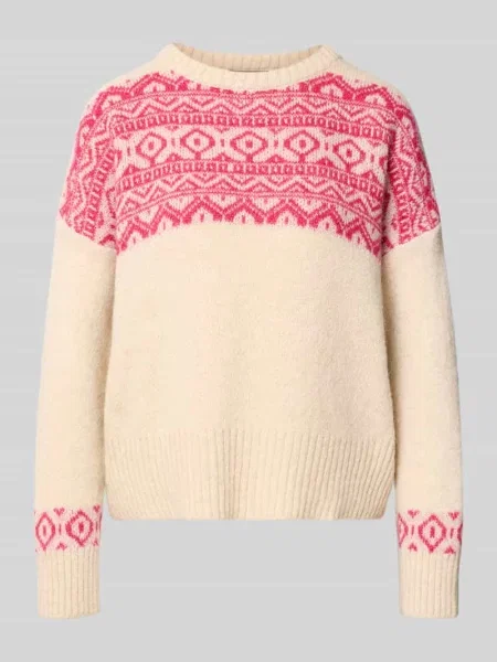 Sweter z dzianiny z domieszką bawełny model Nordic' Miss Goodlife