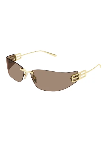 Lniane okulary przeciwsłoneczne Balenciaga żółte