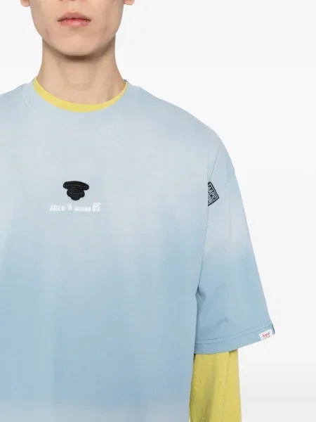 Тениска Aape By *a Bathing Ape® с принт с tie-dye ефект синьо