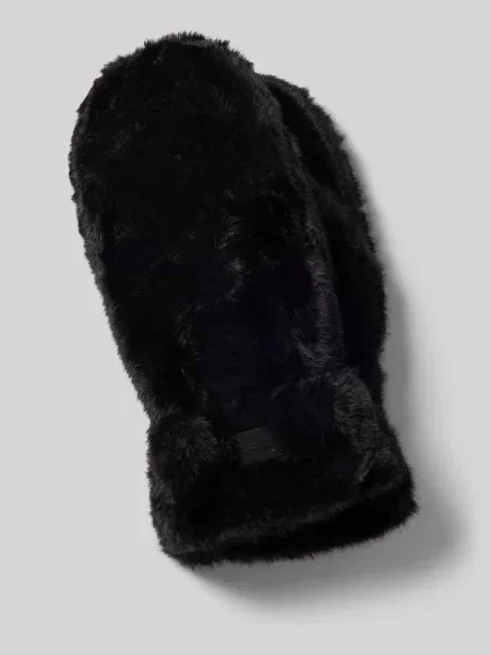 Rękawiczki ze sztucznego futra z detalem z logo Kurt Beines czarne