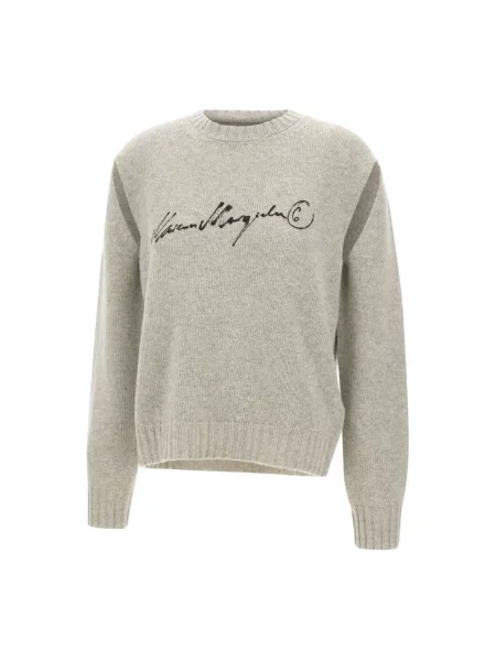 Dzianinowy sweter Mm6 Maison Margiela szary
