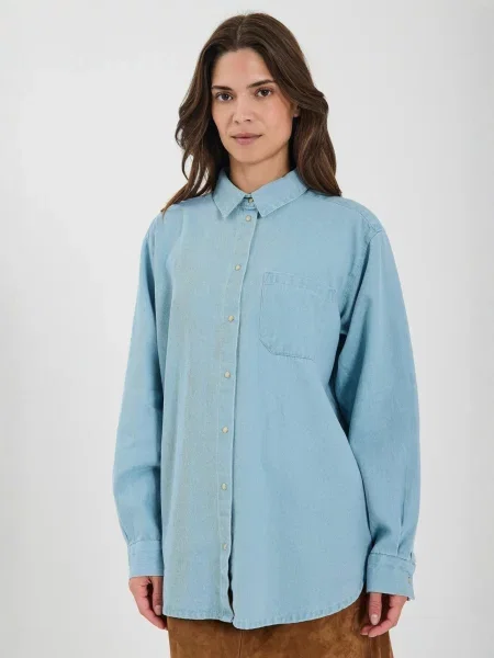 NORR Tricou Drama denim albastru