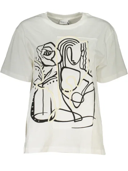 Kratek majica Desigual bela