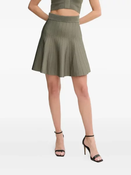 Fusta mini Guess evazată verde