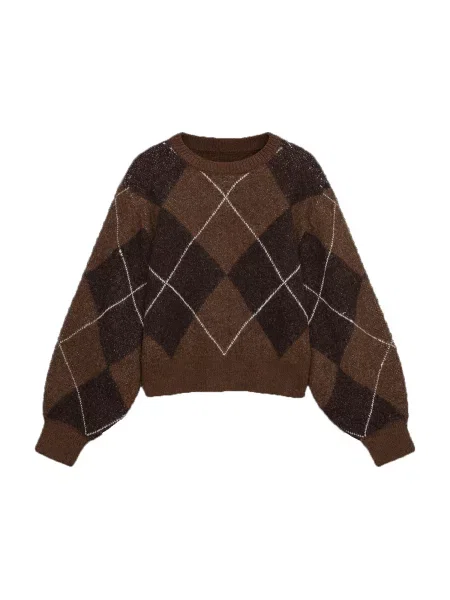 Vero Moda Petite Pulover VMDARLA maro / ciocolatiu alb