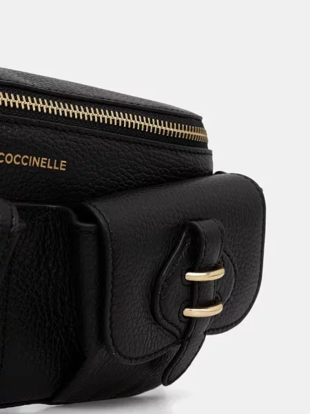 Coccinelle чанта за кръста дамска от кожа черно