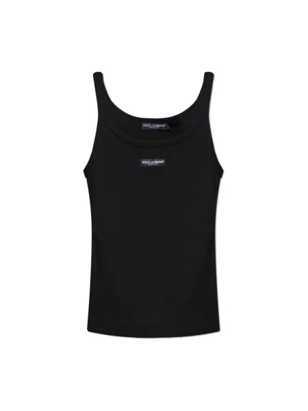 Top Dolce And Gabbana z logo czarny
