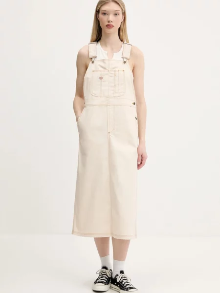 Dickies rochie din denim midi drept bej