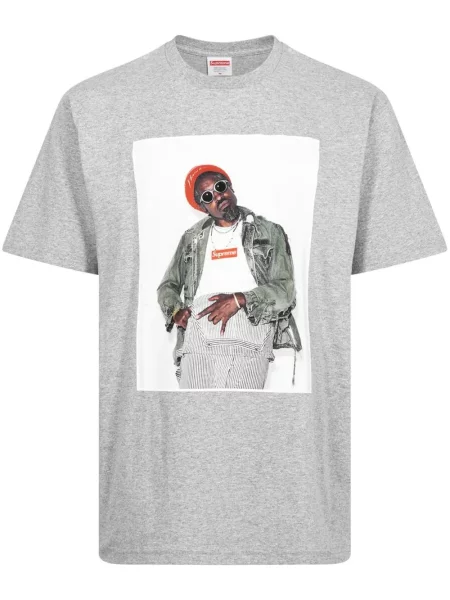 Tricou Supreme cu imagine gri