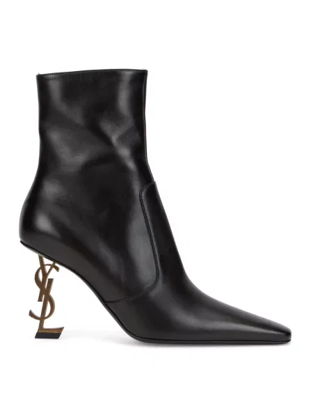 Buty do kostki Saint Laurent skórzane z logo czarne