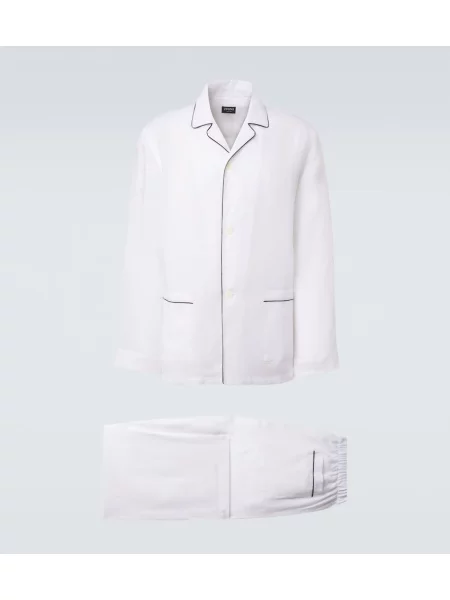 Pijamale Zegna de in alb