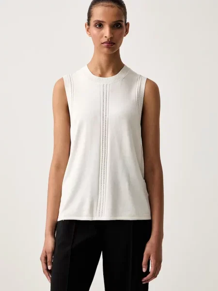 Calvin Klein top tricotat pentru femei cu vâscoză bej
