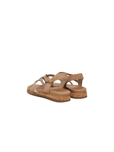 SKECHERS Sandále DESERT KISS LOW SEASIDE SLI tmavohnedá / zlatá / tmavošedá hnedá