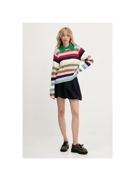 Stine Goya sweter multicolor zielony