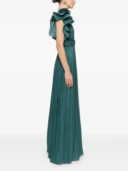 Rochie maxi Nissa cu volane verde