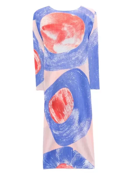 Rochie midi Pleats Please Issey Miyake plisată până la genunchi de costum albastru
