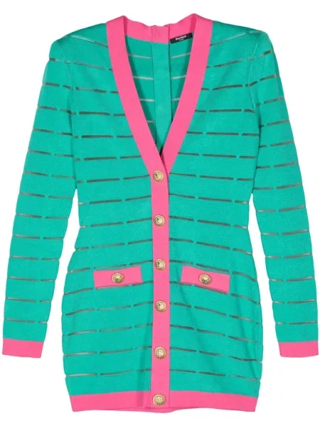 Rochie mini Balmain tricotate de costum verde