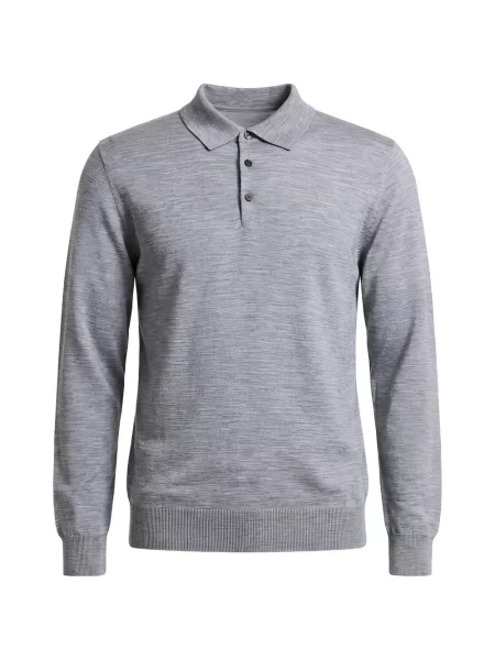 Tricou polo Peserico de lână gri