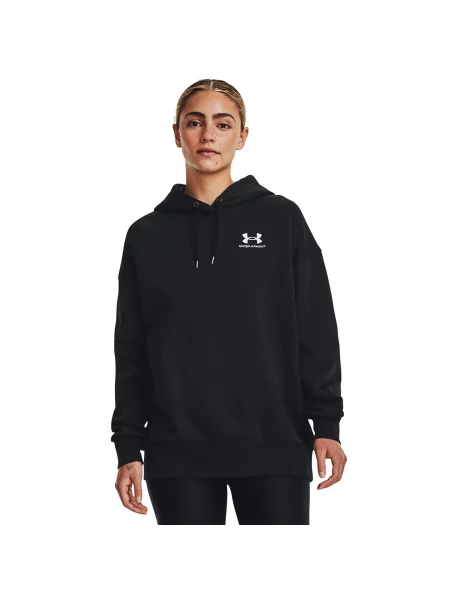 Mikina Under Armour Icon Fleece Hoodie black/white bílá