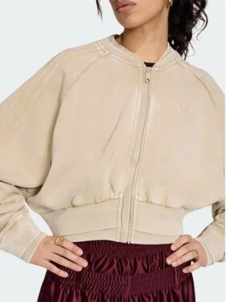 Adidas Pulóver Sst Double Layered Cropped Track Top bézs