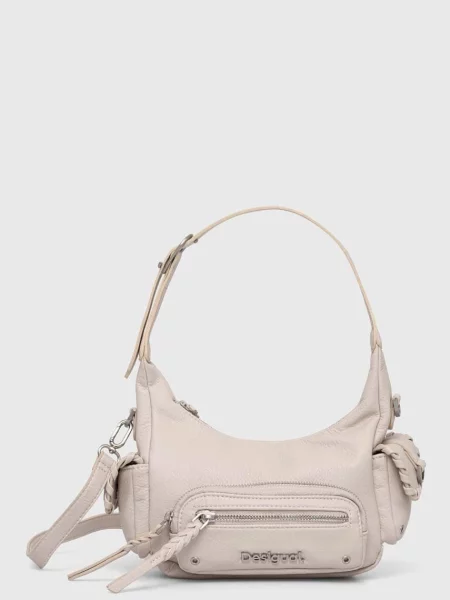 Lniana torebka Desigual biała