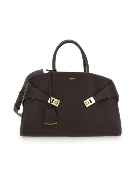 Torebka skórzana Salvatore Ferragamo skórzana brązowa